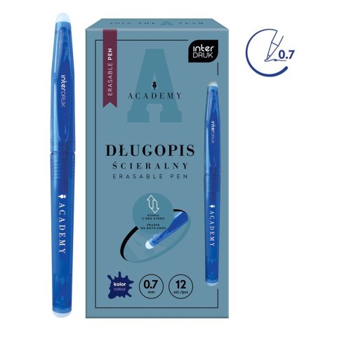 Długopis wymazywalny Interdruk ACADEMY niebieski 0,7mm (5902277349248) Długopis wymazywalny Interdruk ACADEMY niebieski 0,7mm (5902277349248)