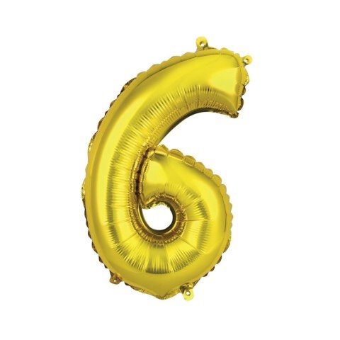 Balon foliowy Godan cyfra 6 złoty 35 cm (FG-C35Z6) Balon foliowy Godan cyfra 6 złoty 35 cm (FG-C35Z6)